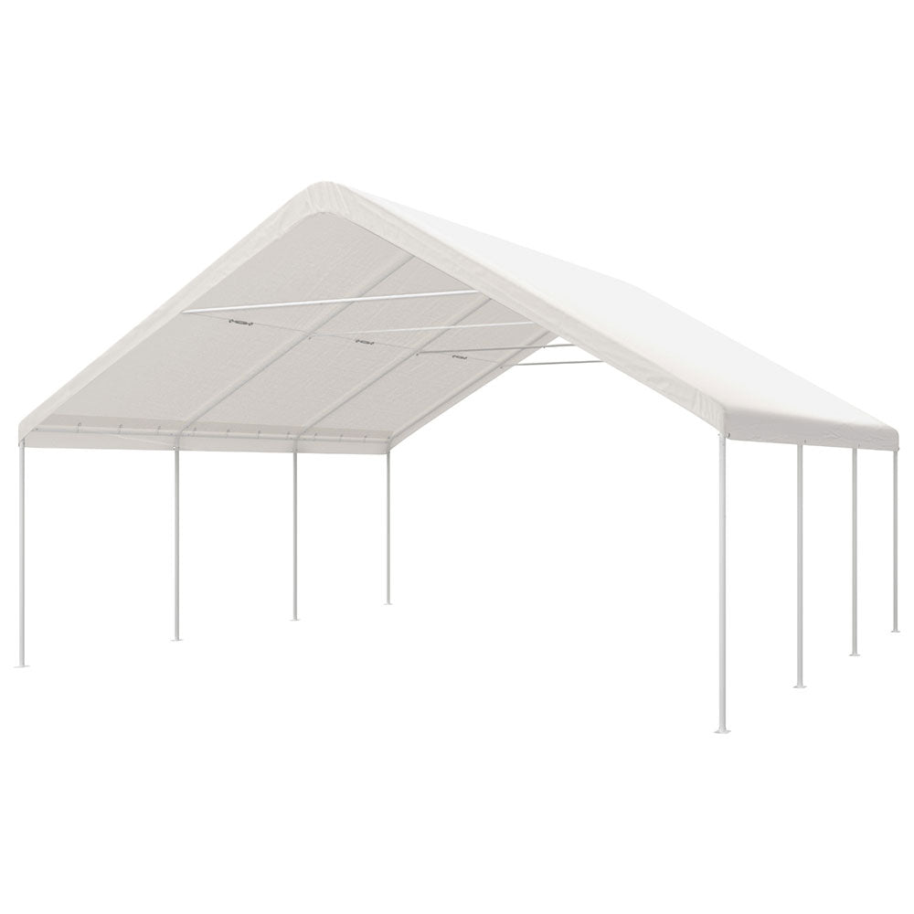 NNEDSZ Carports 6x6m Carport Kits Steel Shelter Gazebo Canopy Garage Portable Garden Shed