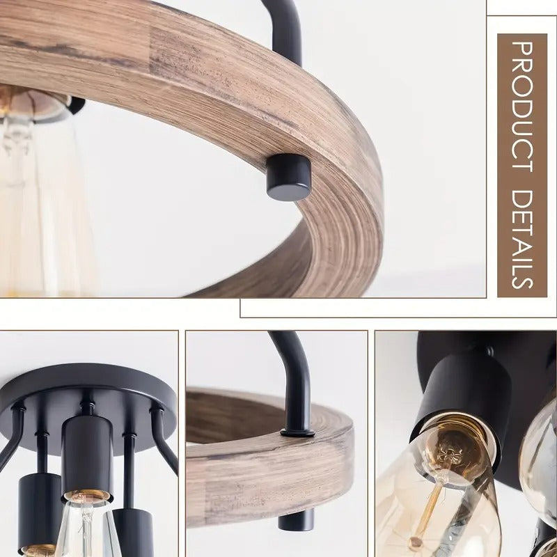 3-Light Semi Flush Mount Ceiling Light Fixture