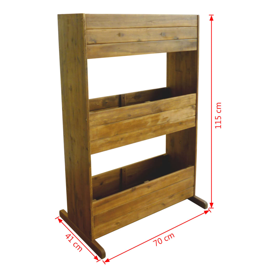 NNEVL 3-Tier Garden Raised Bed Solid Acacia Wood