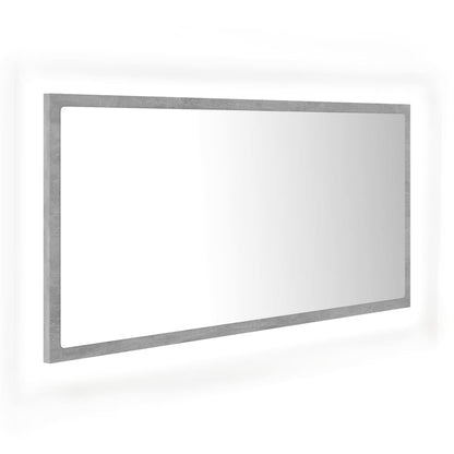 NNEVL LED Bathroom Mirror Concrete Grey 90x8.5x37 cm Chipboard