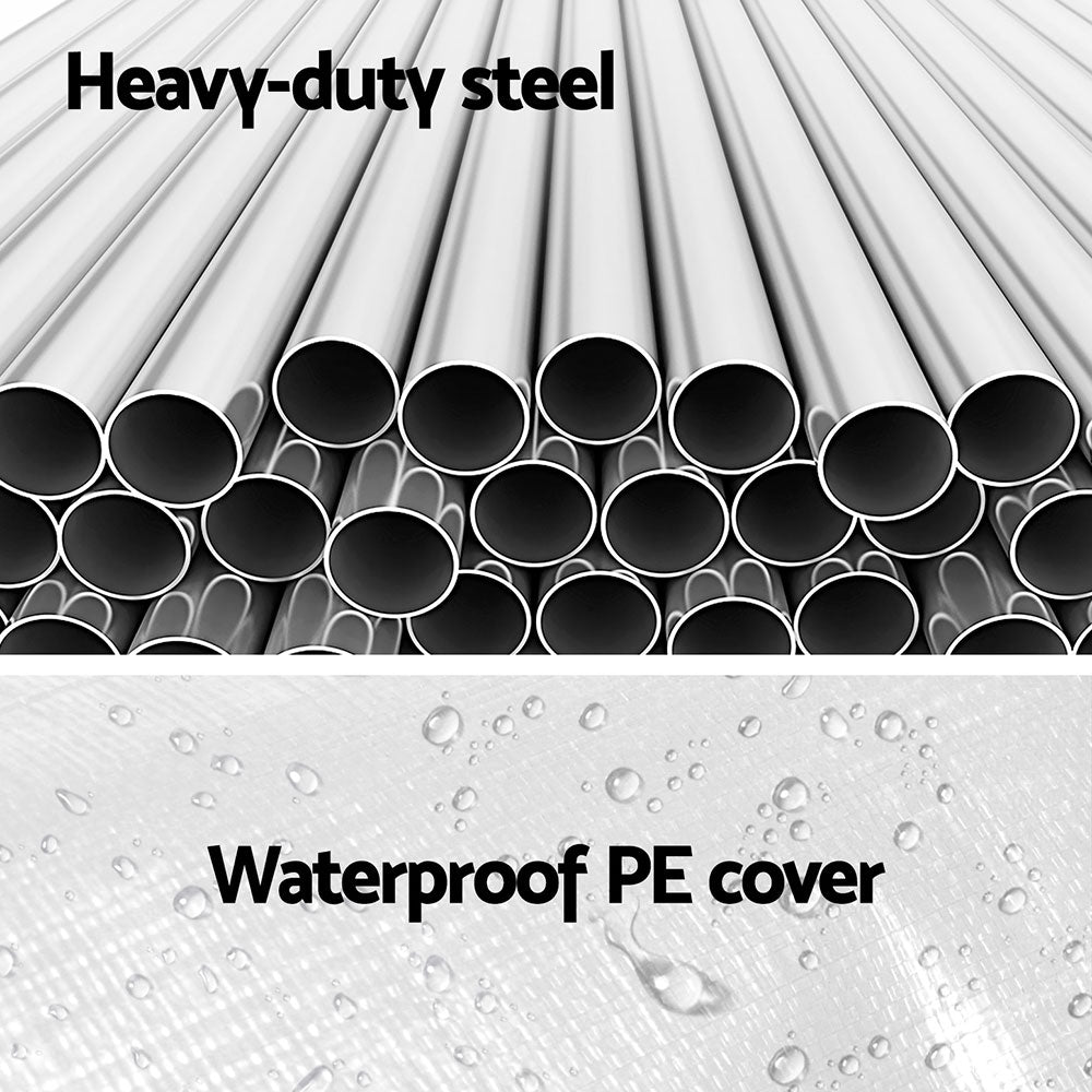 NNEDSZ Carports 6x6m Carport Kits Steel Shelter Gazebo Canopy Garage Portable Garden Shed