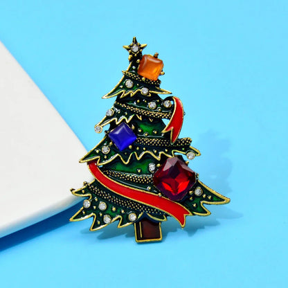 Elegant Rhinestone Christmas Tree Brooch