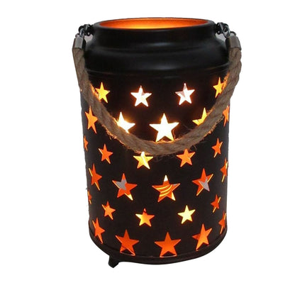 NNEDSZ 20cm Starry LED Lantern Light with Rope Handle Star Bedside Table Desk Lamp